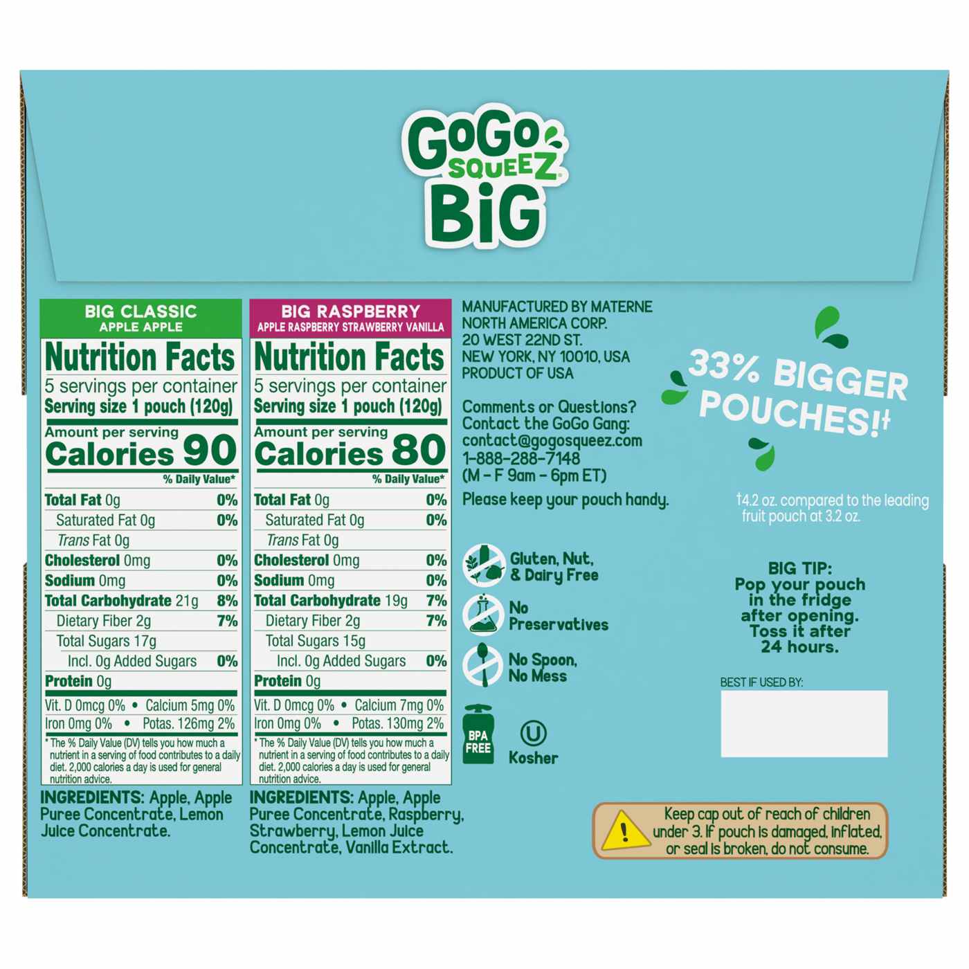 GoGo squeeZ Big Classic Apple and Raspberry Fruit on the Go; image 3 of 5