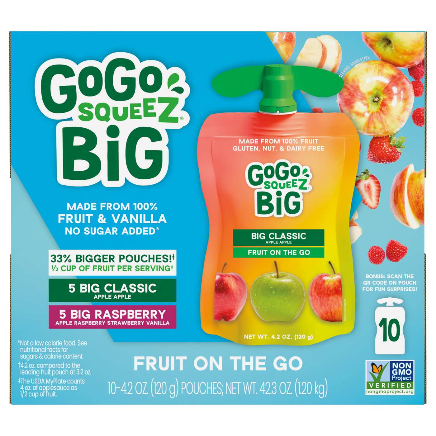 GoGo squeeZ Big Classic Apple and Raspberry Fruit on the Go; image 5 of 5