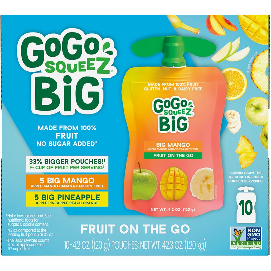 GoGo squeeZ Big Mango and Pineapple Fruit on the Go Shop Apples at HEB