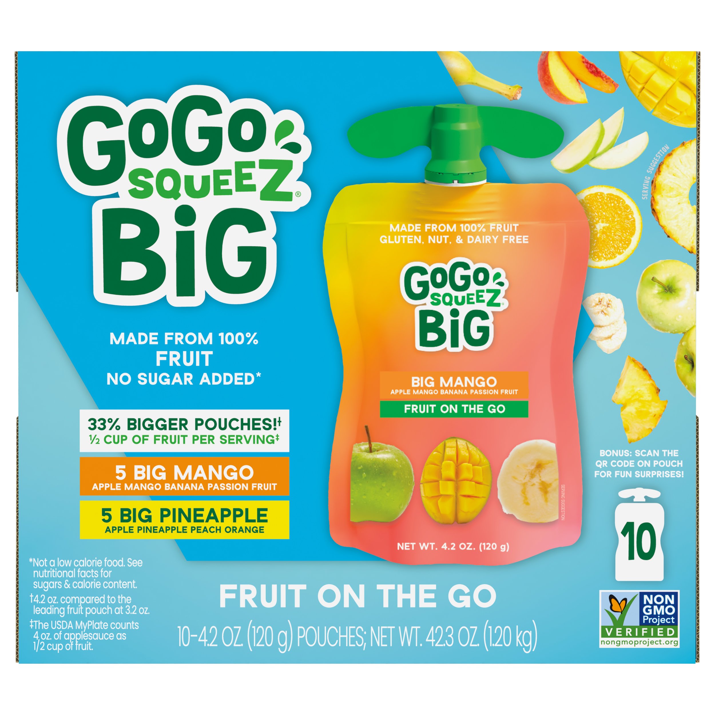 GoGo squeeZ Big Mango and Pineapple Fruit on the Go - Shop Apples