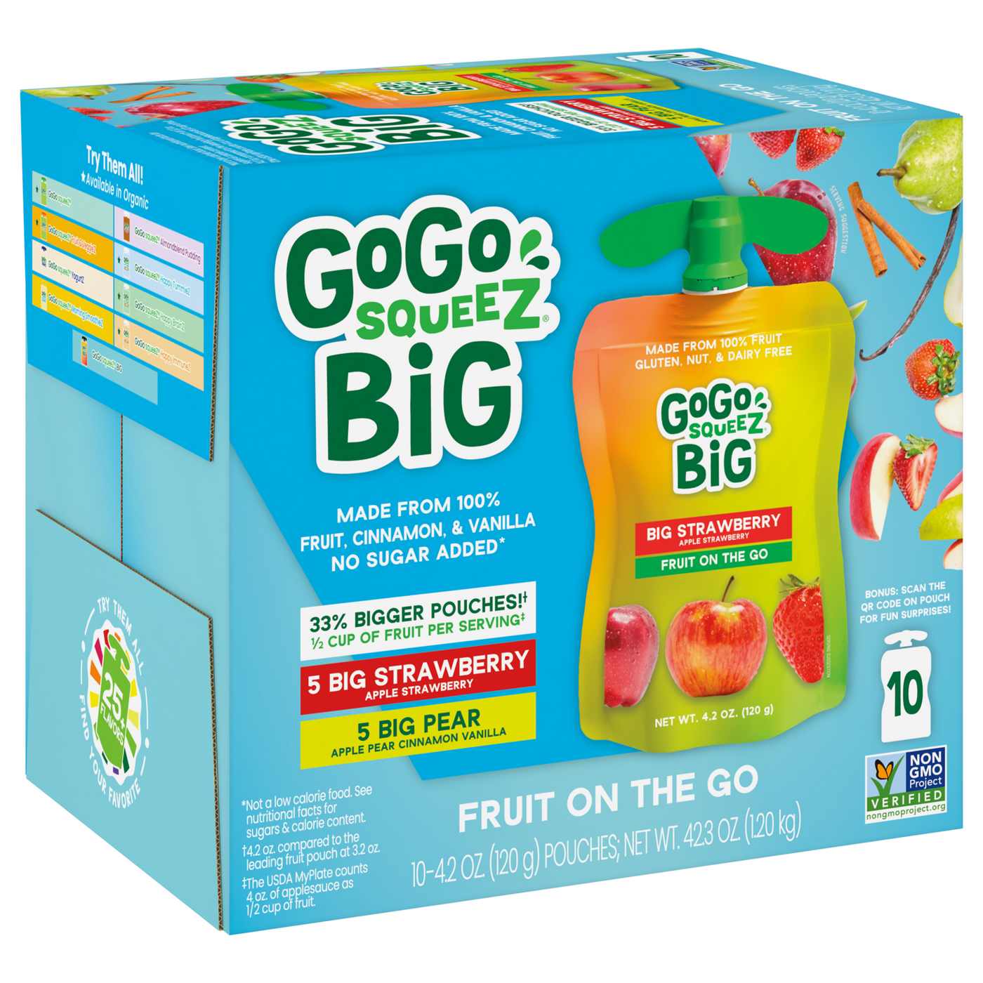 GoGo squeeZ Big Apple Strawberry and Pear Vanilla Fruit on the Go; image 1 of 2