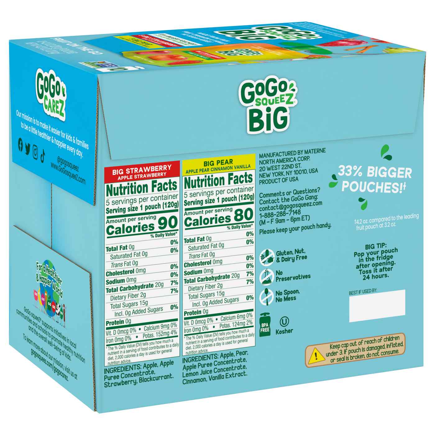 GoGo squeeZ Big Apple Strawberry and Pear Vanilla Fruit on the Go; image 2 of 3