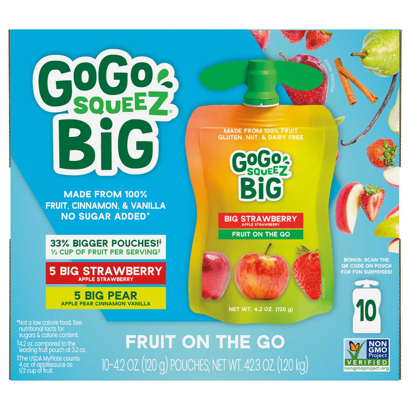 GoGo squeeZ Big Apple Strawberry and Pear Vanilla Fruit on the Go; image 2 of 2