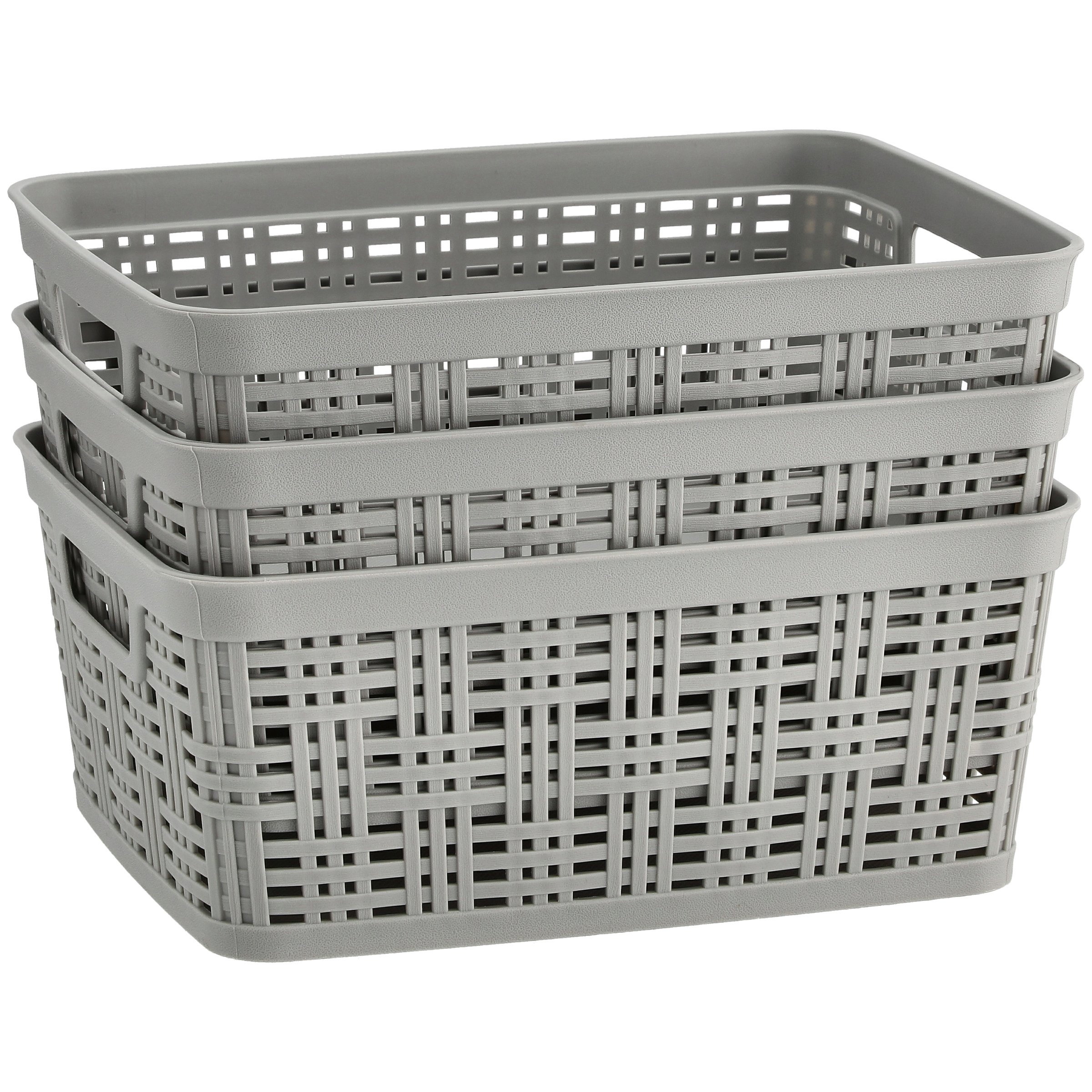 Starplast Small Gray Resin Storage Baskets - Shop Storage Bins at H-E-B