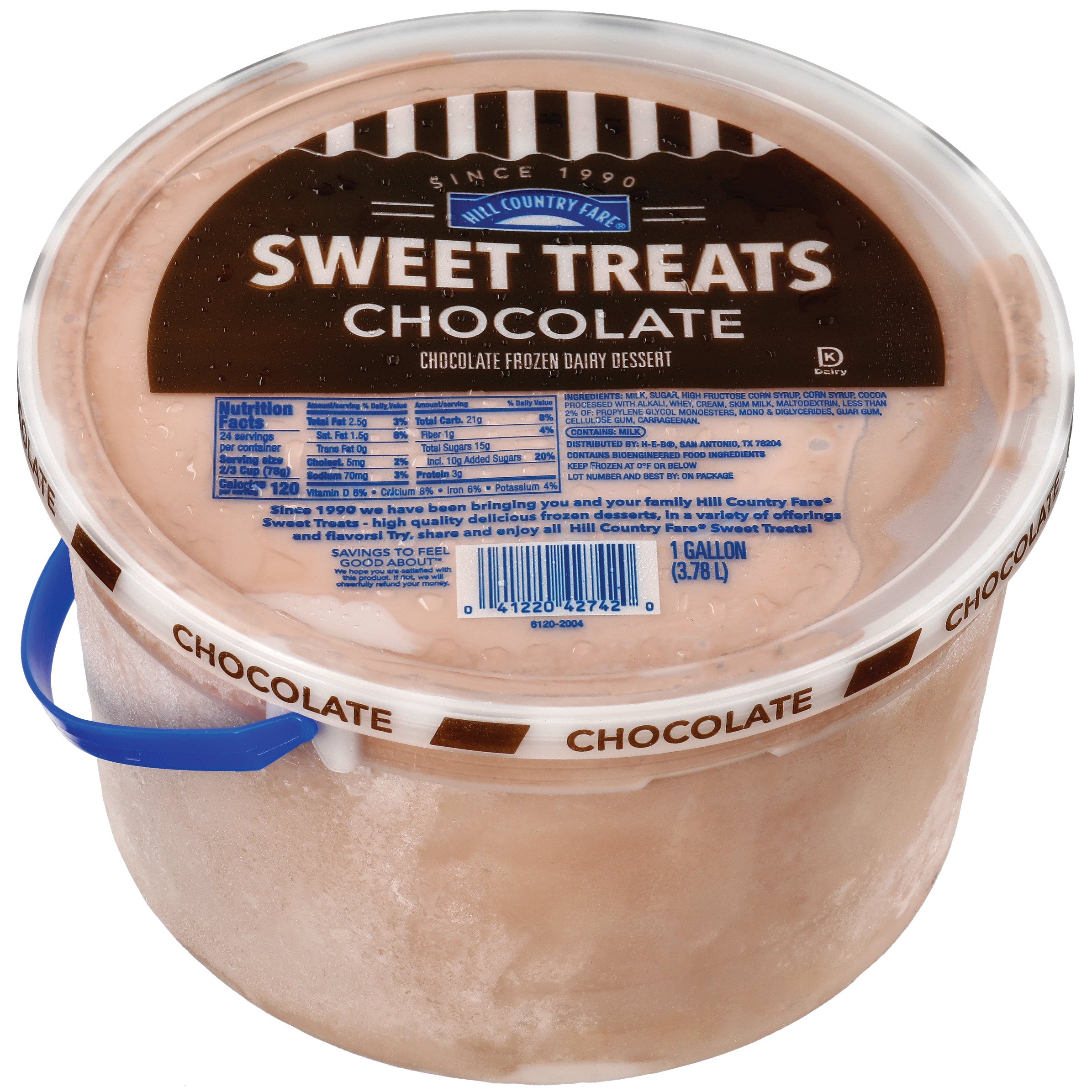 Hill Country Fare Sweet Treats Chocolate Frozen Dairy Dessert, 1 gal