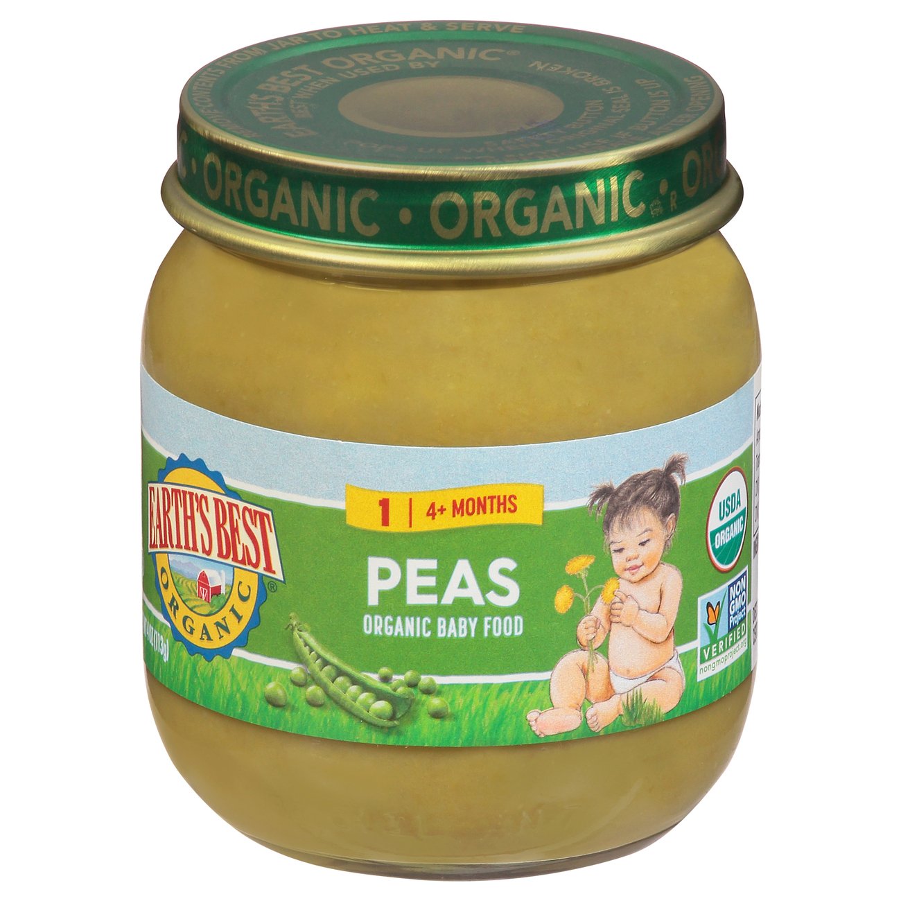 Earth's Best Organic Stage 1 Baby Food Peas Shop Baby Food at HEB