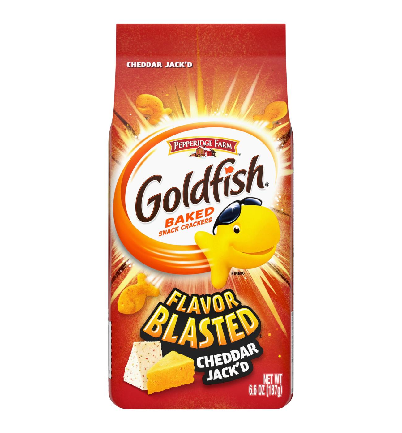 Goldfish Flavor Blasted Cheddar Jackd Crackers Snack Crackers; image 1 of 3