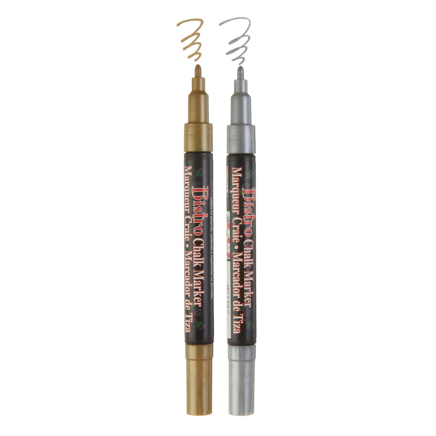 Erasable Gold & Silver Chalk Markers 2ct