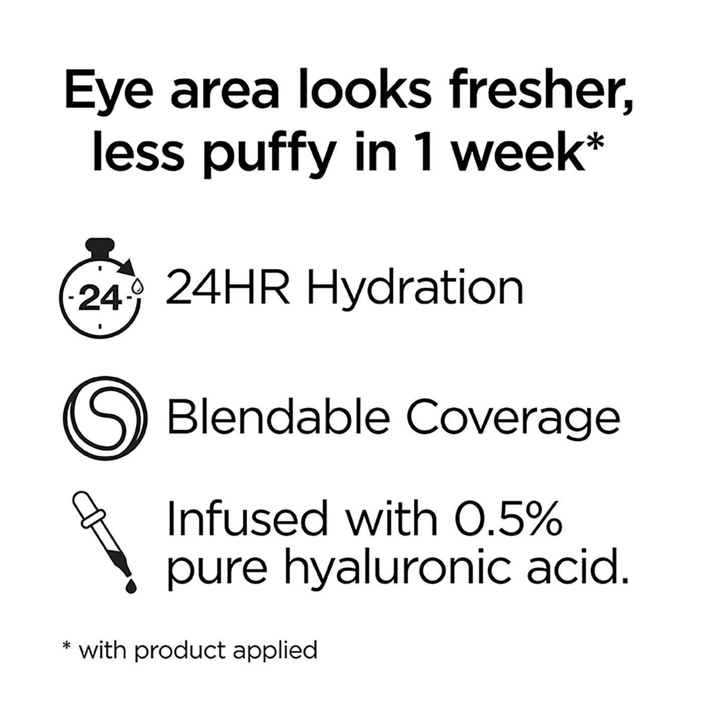 L'Oréal Paris True Match Eye Cream in a Concealer 0.5 percent hyaluronic acid Fair W1-2; image 2 of 7