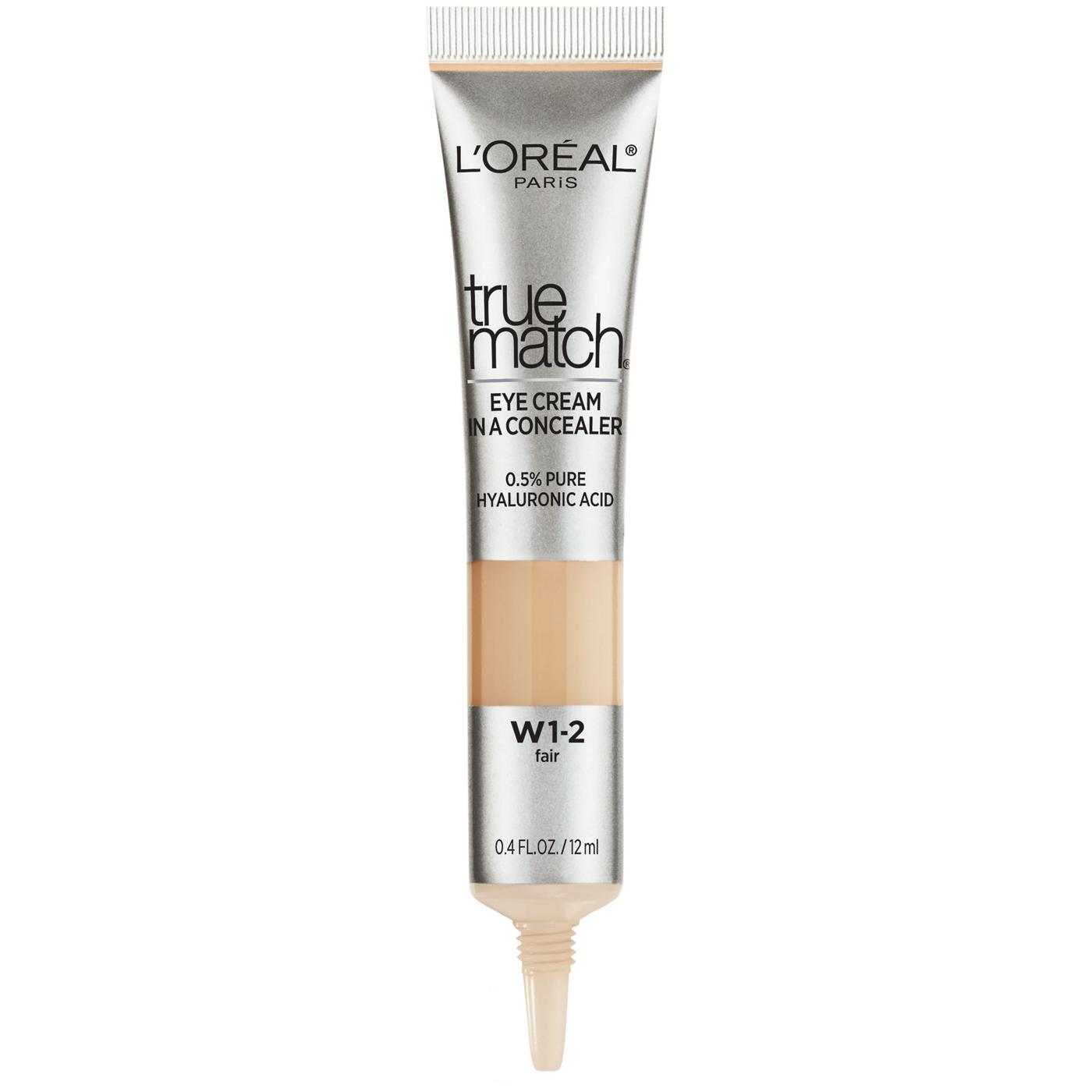 L'Oréal Paris True Match Eye Cream in a Concealer 0.5 percent hyaluronic acid Fair W1-2; image 6 of 7