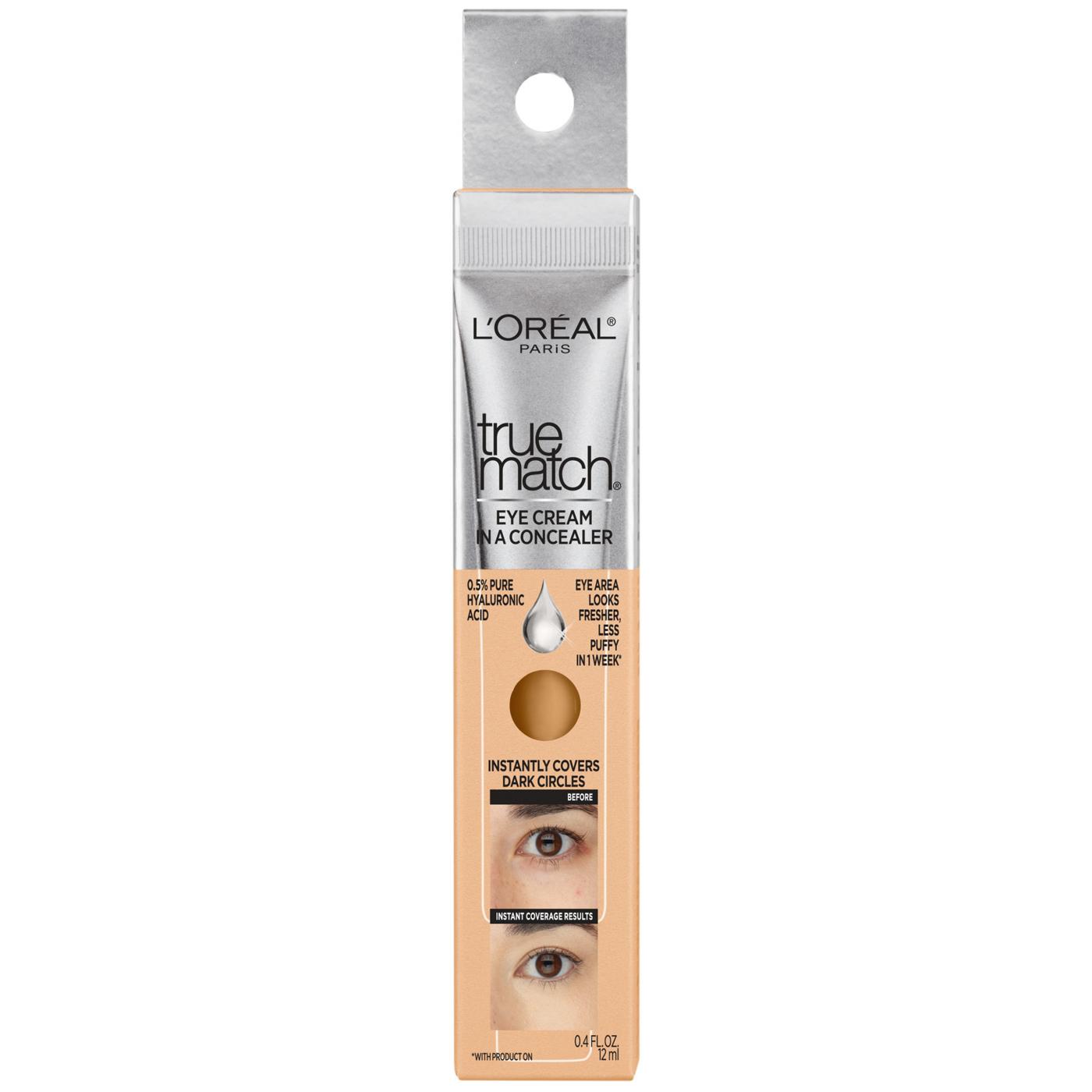 L'Oréal Paris True Match Eye Cream in a Concealer 0.5 percent hyaluronic acid Light W3-4; image 1 of 4