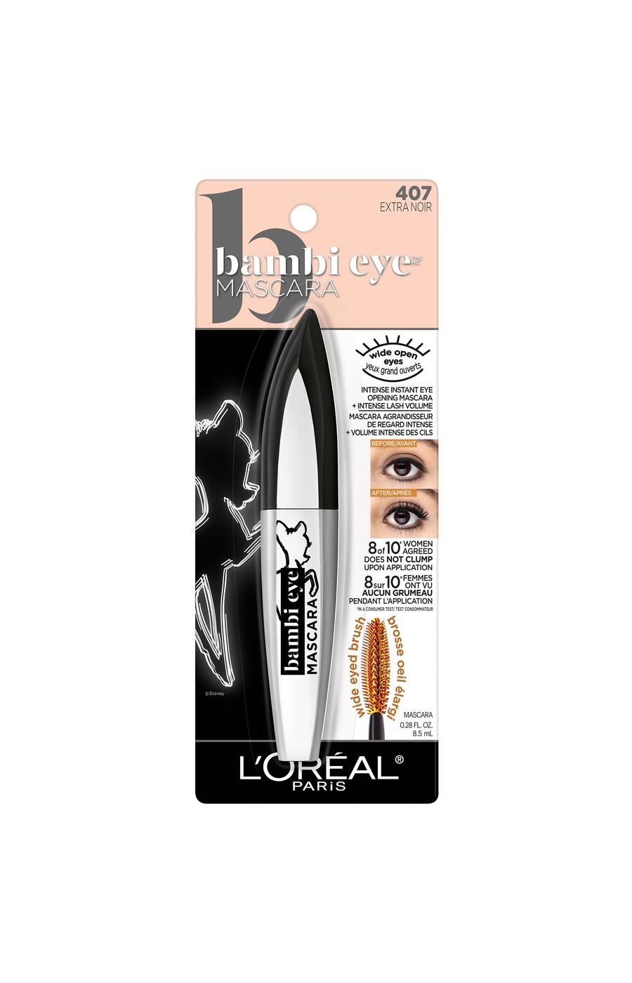 L'Oréal Paris Bambi Eye Extra Noir Mascara, Volume, Long Lasting Extra Noir - Shop Mascara at H-E-B