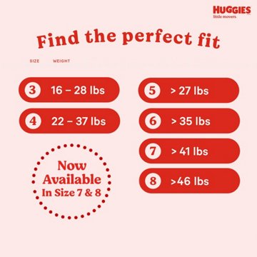 Huggies Little Movers Baby Diapers - Size 5 (27+ lbs), 104 ct