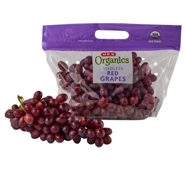H-E-B Organics Fresh Red Seedless Grapes, Avg. 2.3 lbs