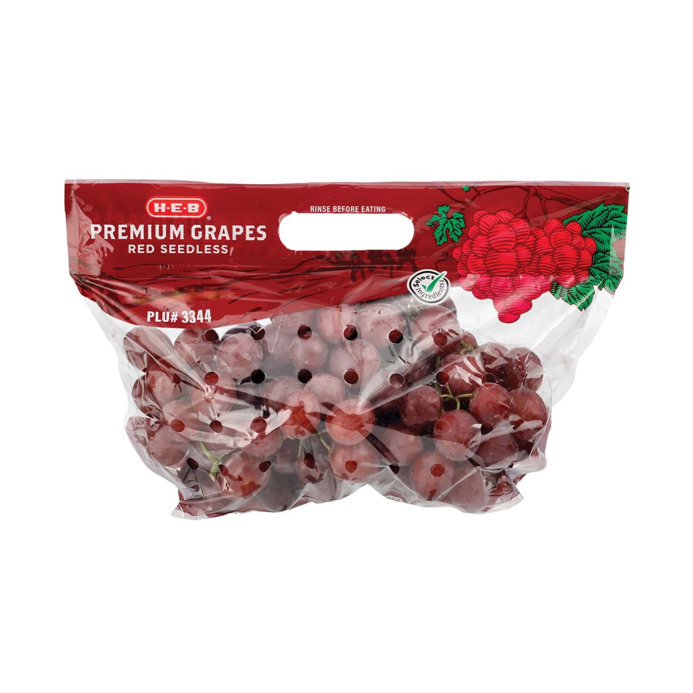 H-E-B Premium Fresh Seedless Red Grapes; image 1 of 3