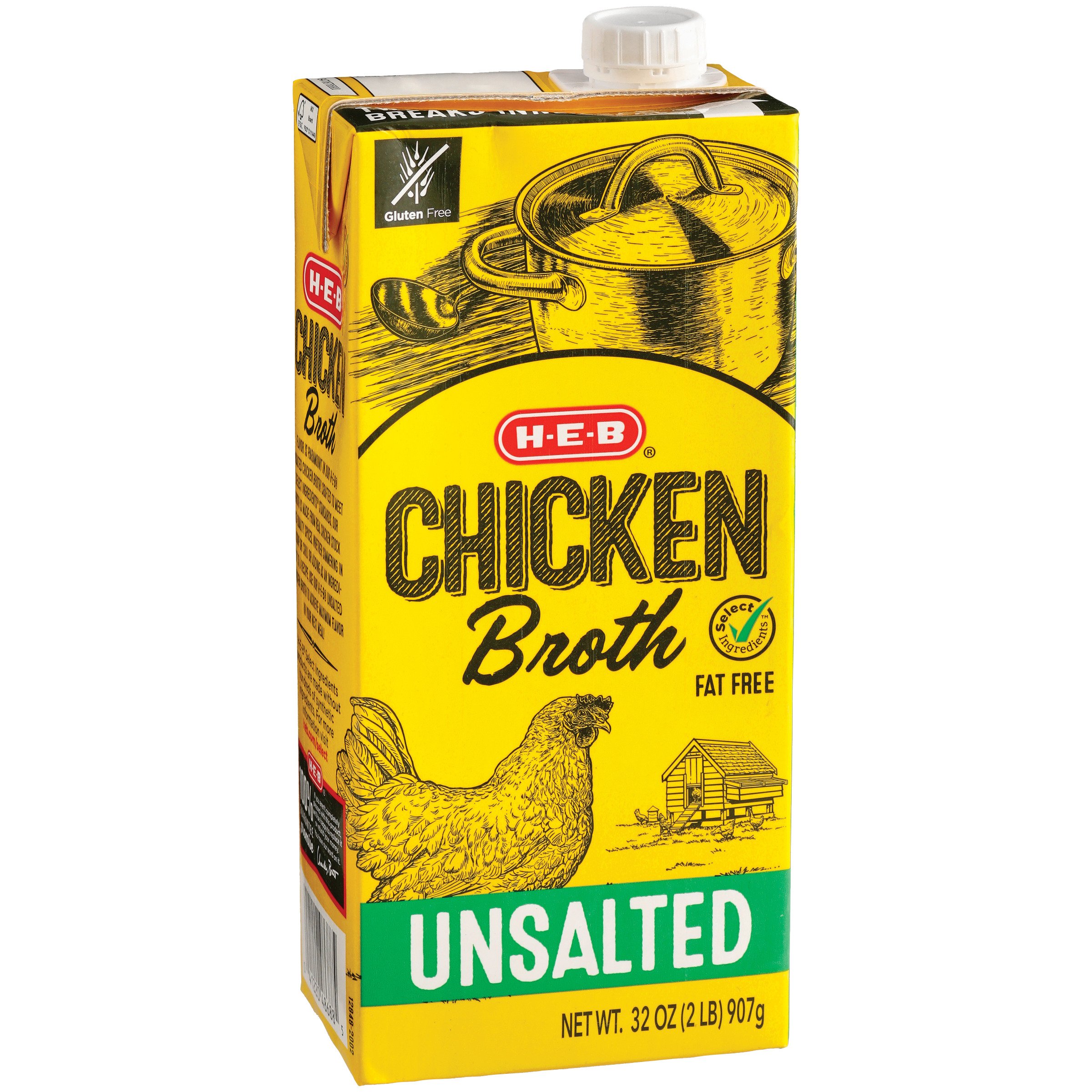 H-E-B Select Ingredients Unsalted Chicken Broth - Shop Broth & Bouillon ...