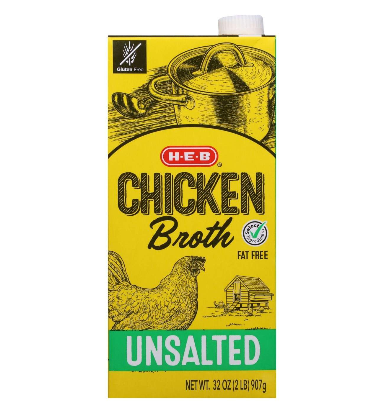 H-E-B Unsalted Chicken Broth; image 1 of 9