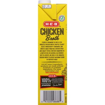 H-E-B Unsalted Chicken Broth, 32 oz