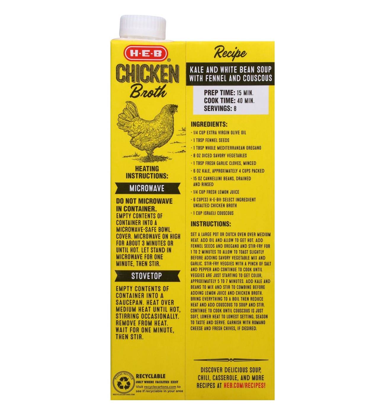 H-E-B Unsalted Chicken Broth; image 7 of 9