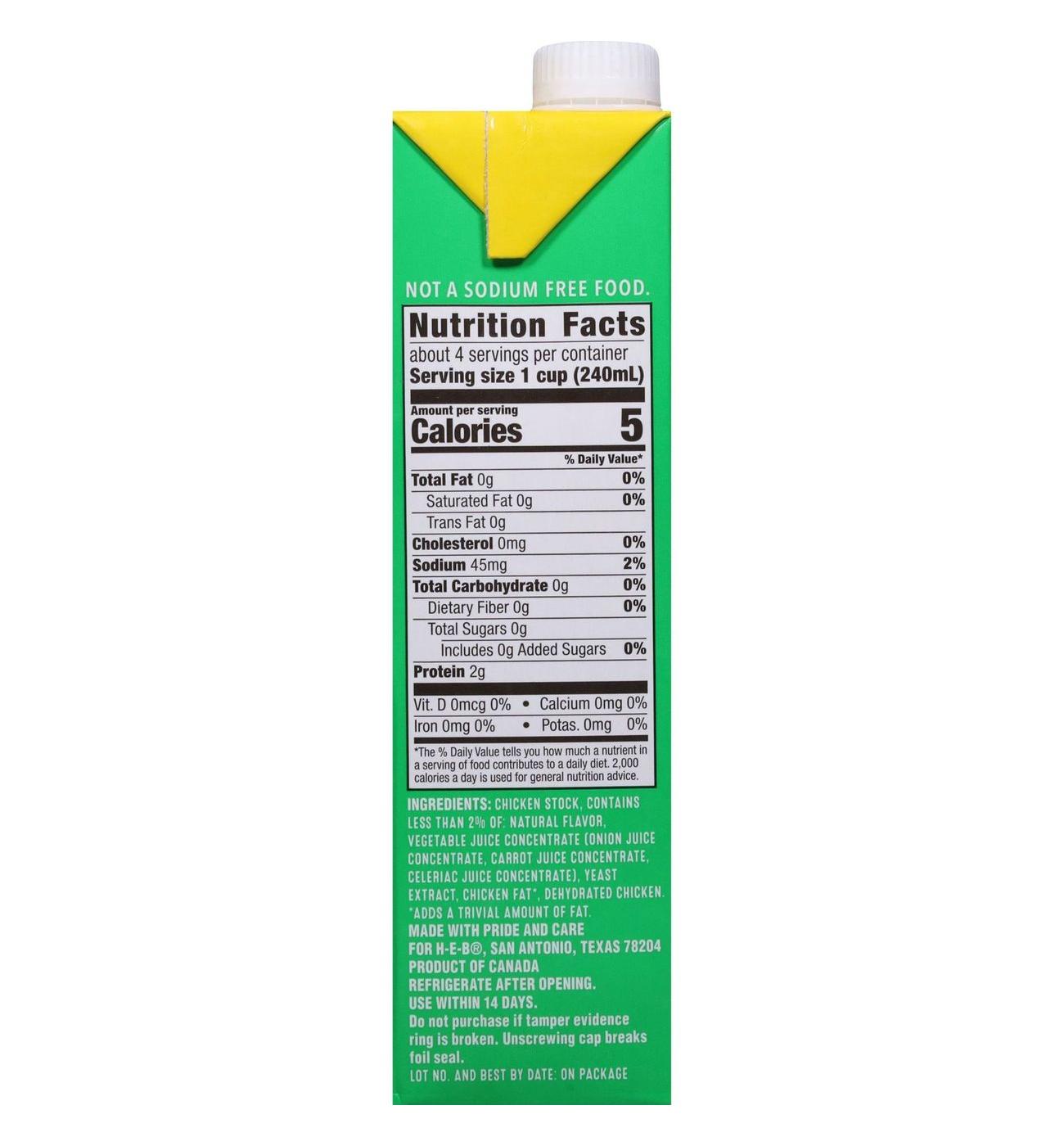 H-E-B Unsalted Chicken Broth; image 8 of 9