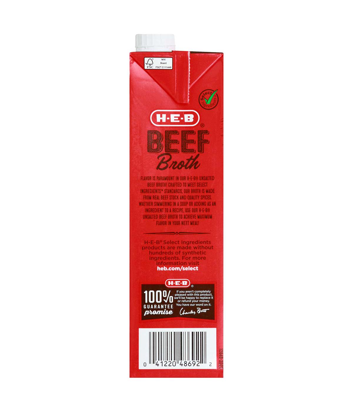 H-E-B Unsalted Beef Broth; image 2 of 4