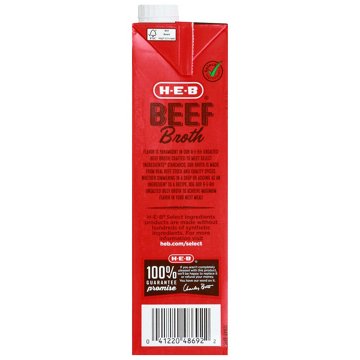 H-E-B Unsalted Beef Broth, 32 oz