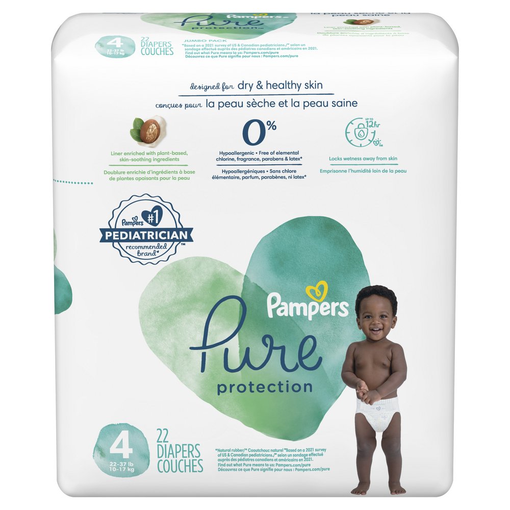 Pampers pure best sale nappies size 4