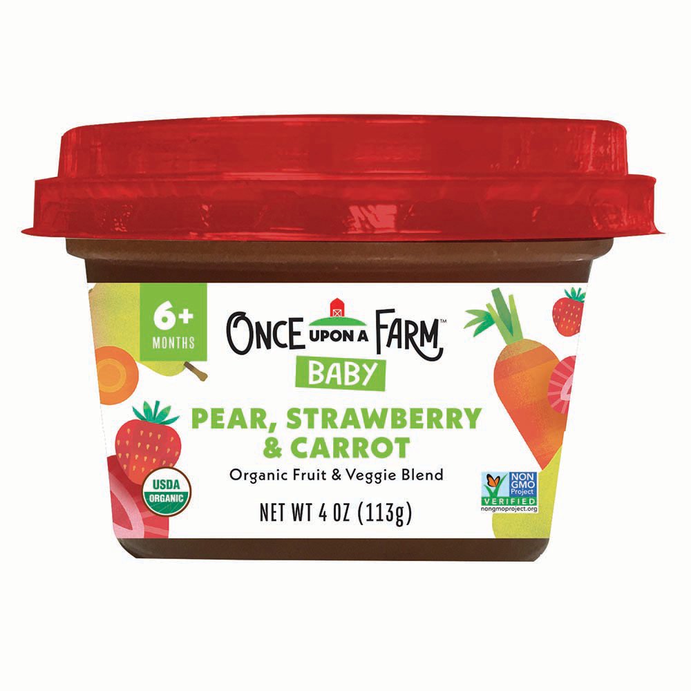 Once Upon a Farm Organic Baby Food - Pear Strawberry & Carrot, 4 oz