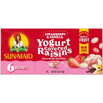Sun-Maid Strawberry & Vanilla Yogurt Raisins, 6 ct