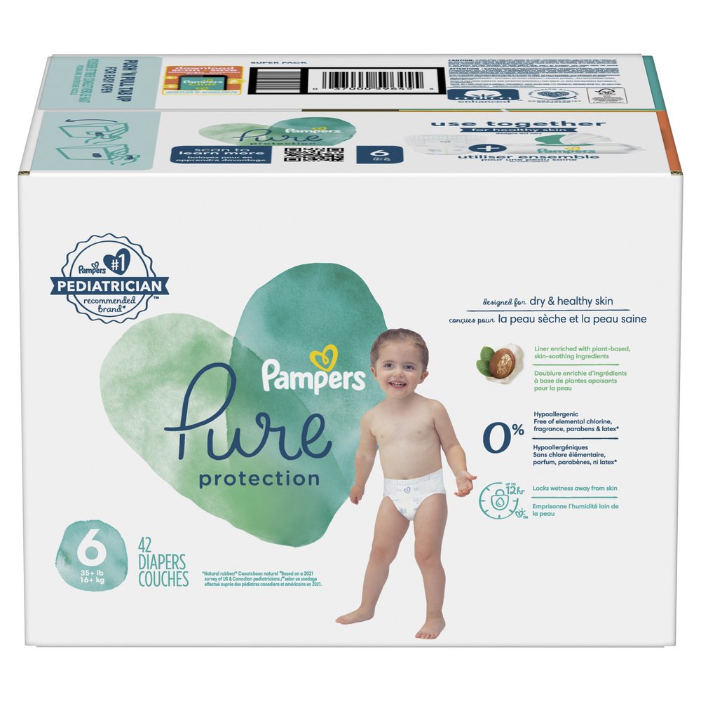 PAMPERS Pure Protection Natural Diapers [CHOOSE Your SIZE & COUNT] - Helia  Beer Co