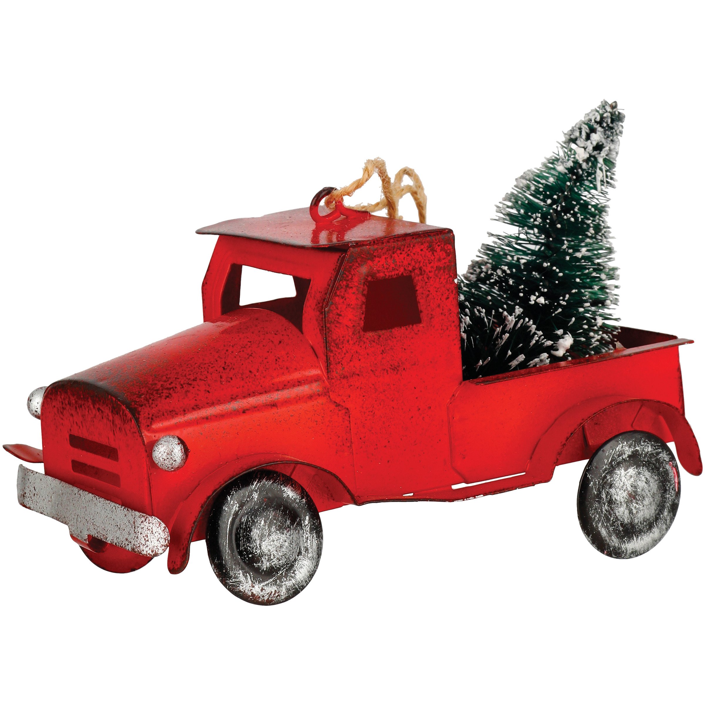 Destination Holiday Red Vintage Metal Truck Christmas Ornament - Shop ...