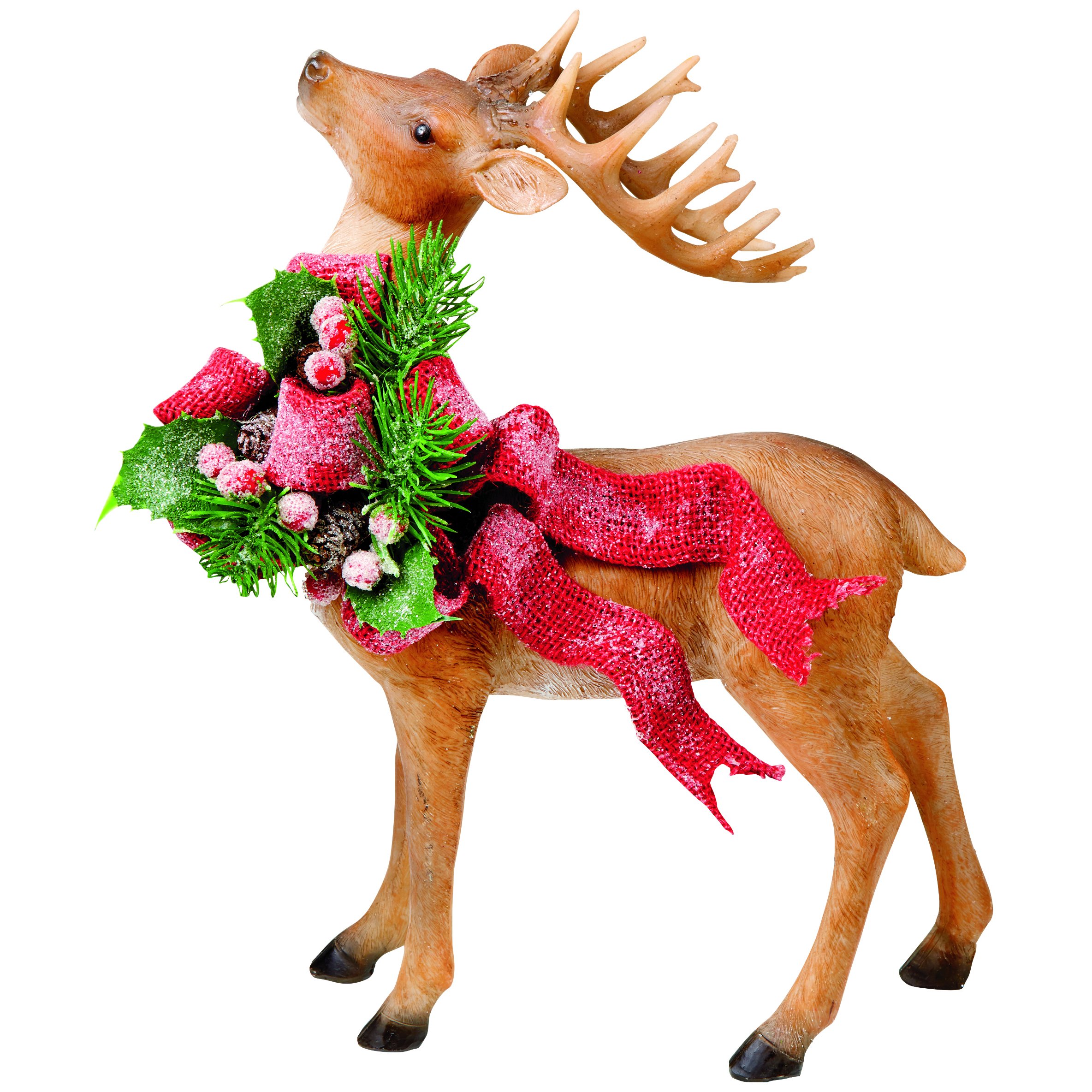 Thirty Fourth &amp; Main Christmas Reindeer with Wreath Holiday Tabletop