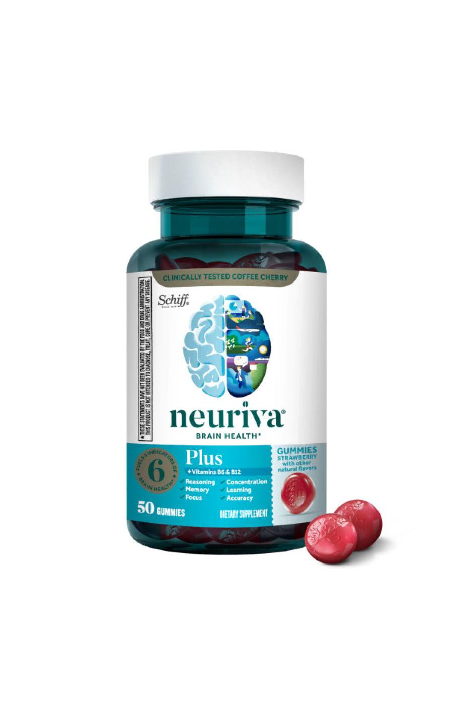 Neuriva Plus Brain Health Support Strawberry Gummies; image 1 of 3