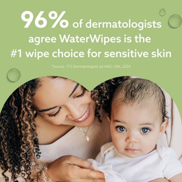 WaterWipes Sensitive+ Baby & Toddler Wipes, 99.9% Water - Unscented