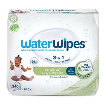 WaterWipes Sensitive+ Baby & Toddler Wipes, 99.9% Water - Unscented 