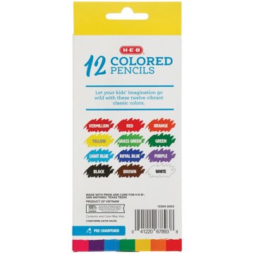 H-E-B Presharpened Colored Pencils, 12 pk