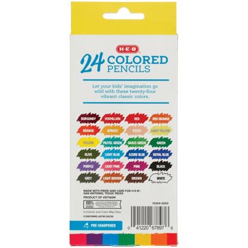 H-E-B Presharpened Colored Pencils, 24 pk