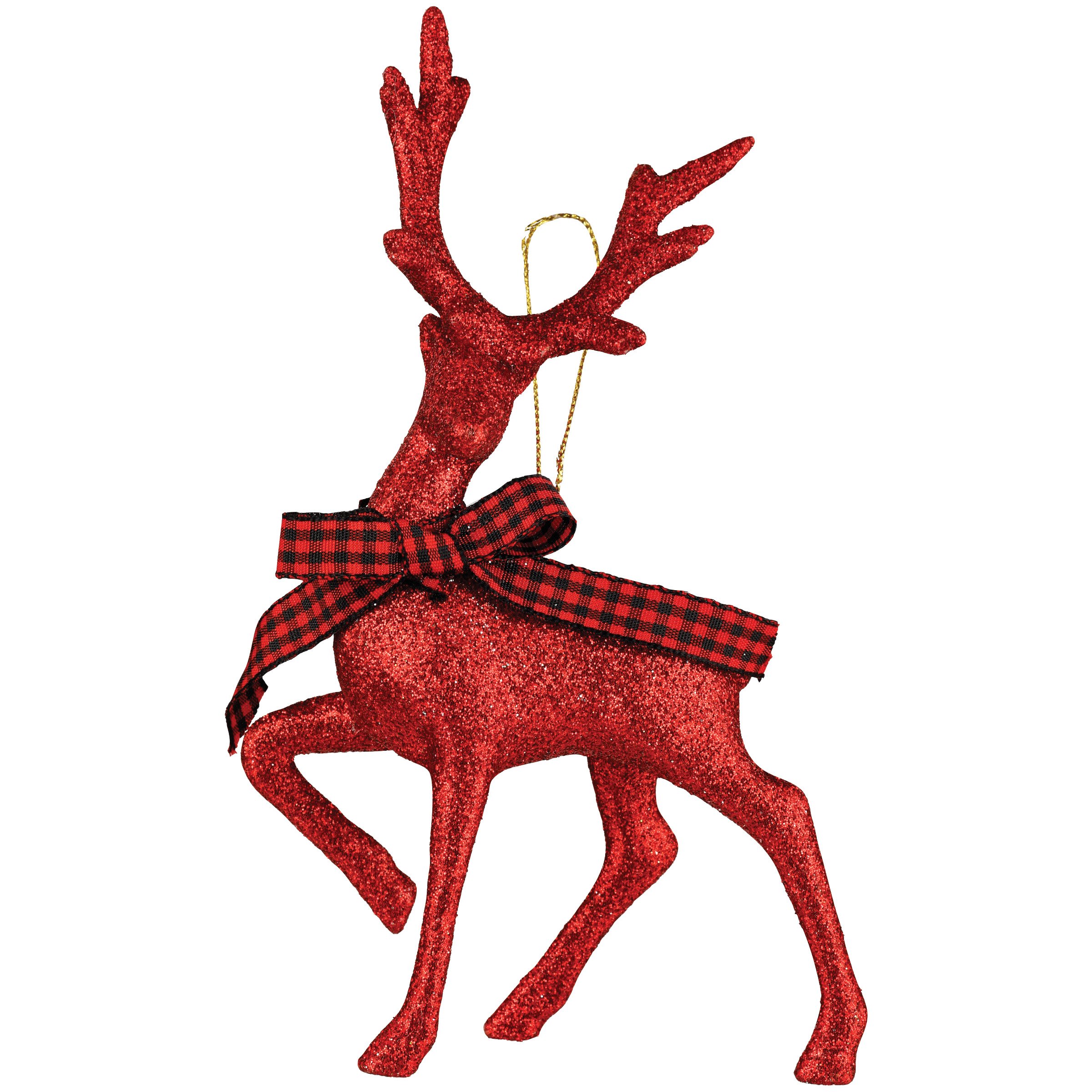 Destination Holiday Red Glitter Reindeer Christmas Ornament - Shop ...