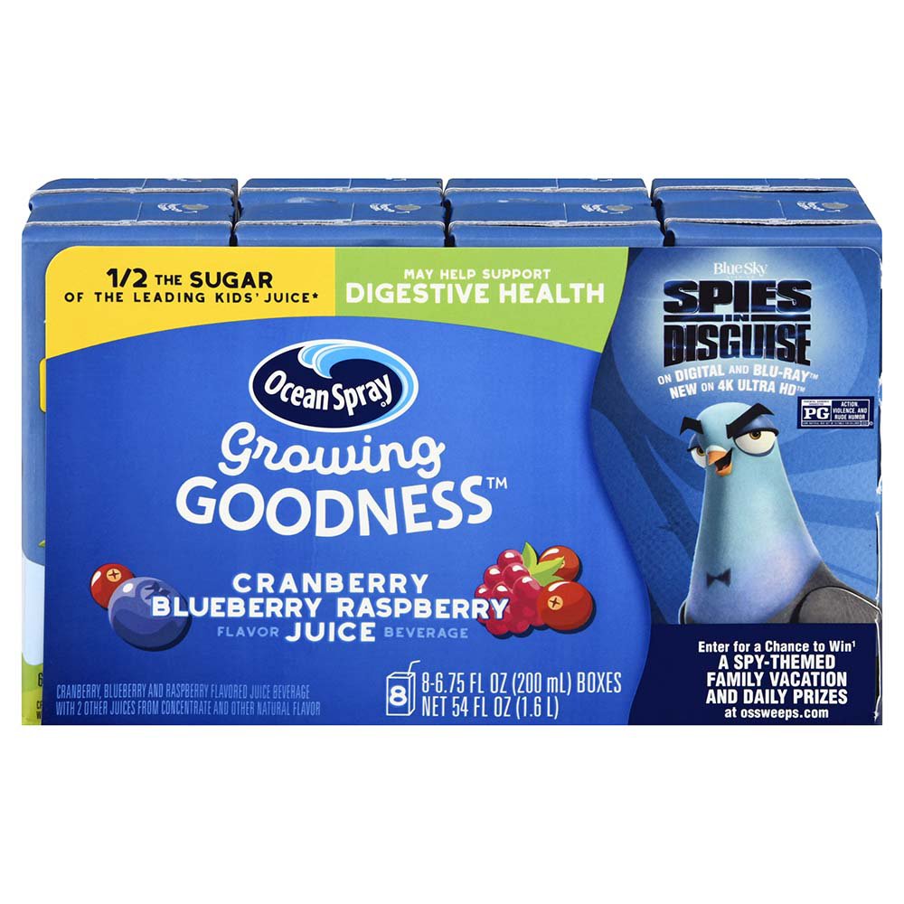 Ocean Spray Growing Goodness Juice Boxes Cranberry Blueberry