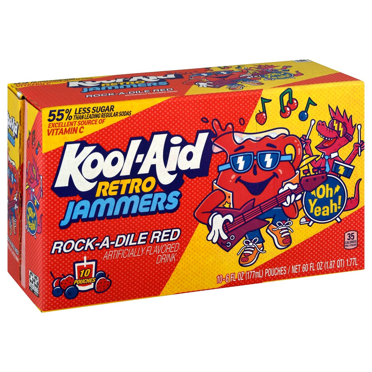 KoolAid Retro Jammers RockaDile Red Flavored Drink 6 oz Pouches