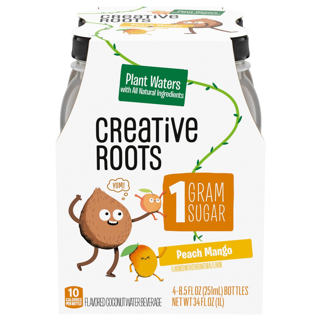 Creative Roots Peach Mango Coconut Water 8.5 oz Bottles Shop Juice at