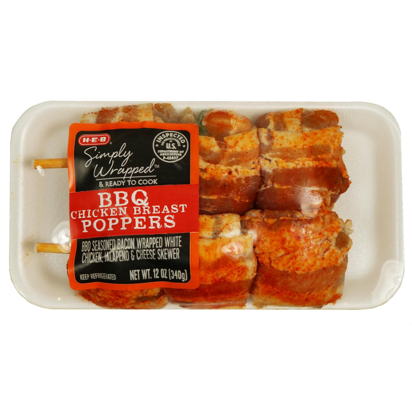 H-E-B Simply Wrapped BBQ Seasoned Chicken Breast Poppers; image 1 of 2