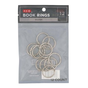 H-E-B Book Rings - Silver, 12 ct