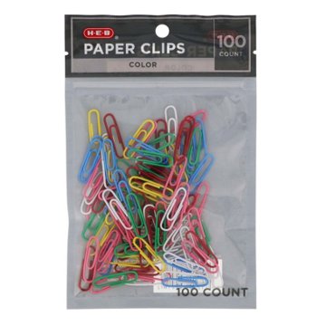 H-E-B Paper Clips - Multi Color, 100 ct