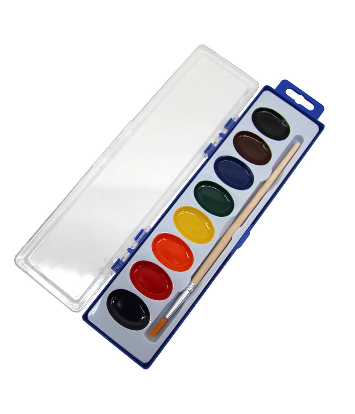 H-E-B Watercolors with Brush - 8 Color
