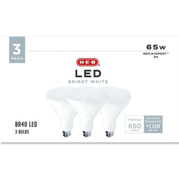 H-E-B BR40 65-Watt LED Light Bulbs - Bright White, 3 pk