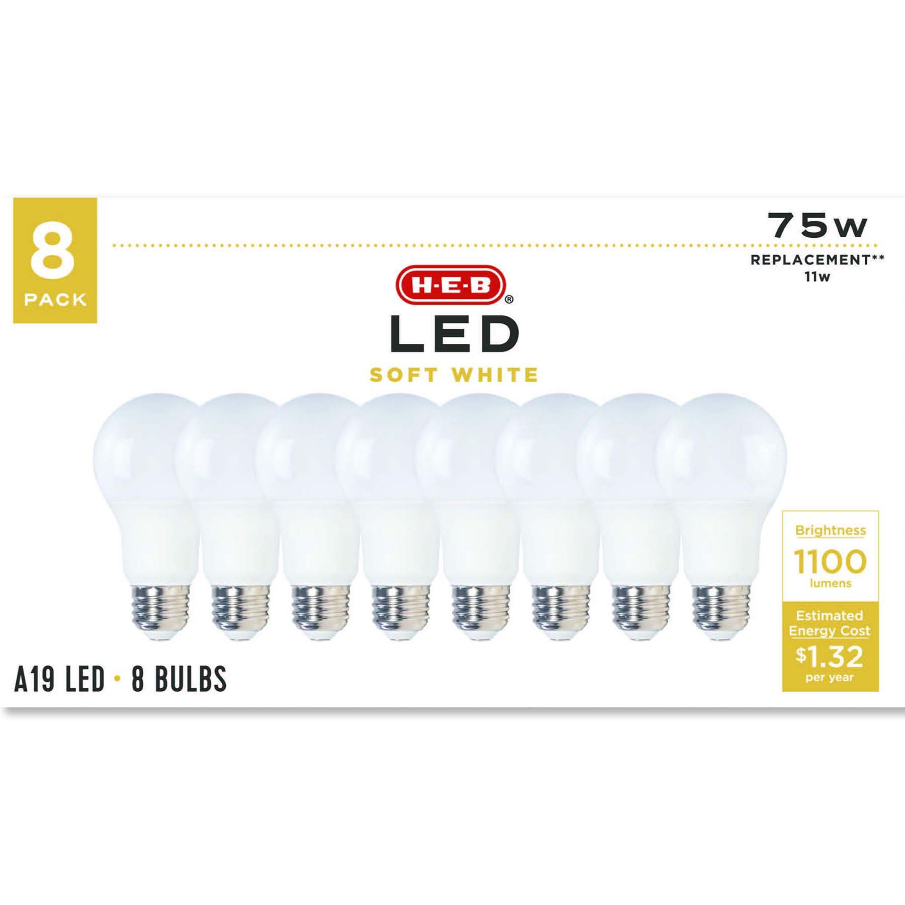 kussen Citaat Oceanië H-E-B A19 75-Watt Soft White LED Light Bulbs - Shop Home Improvement at  H-E-B
