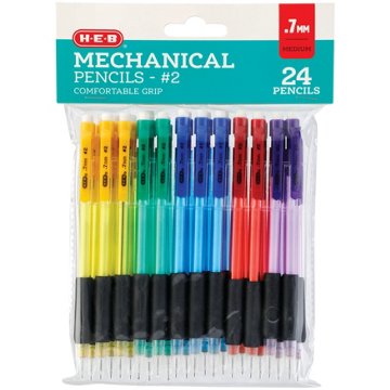 H-E-B 0.7mm Mechanical Pencils with Comfort Grip, 24 pk