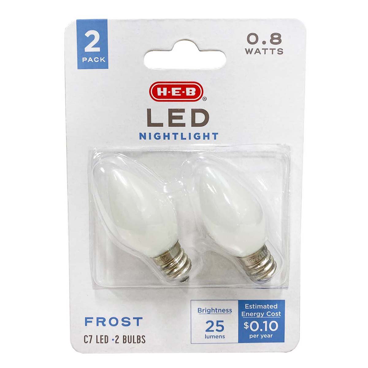 H E B C7 0.8 Watt Frosted LED Night Light Bulbs Shop Light Bulbs