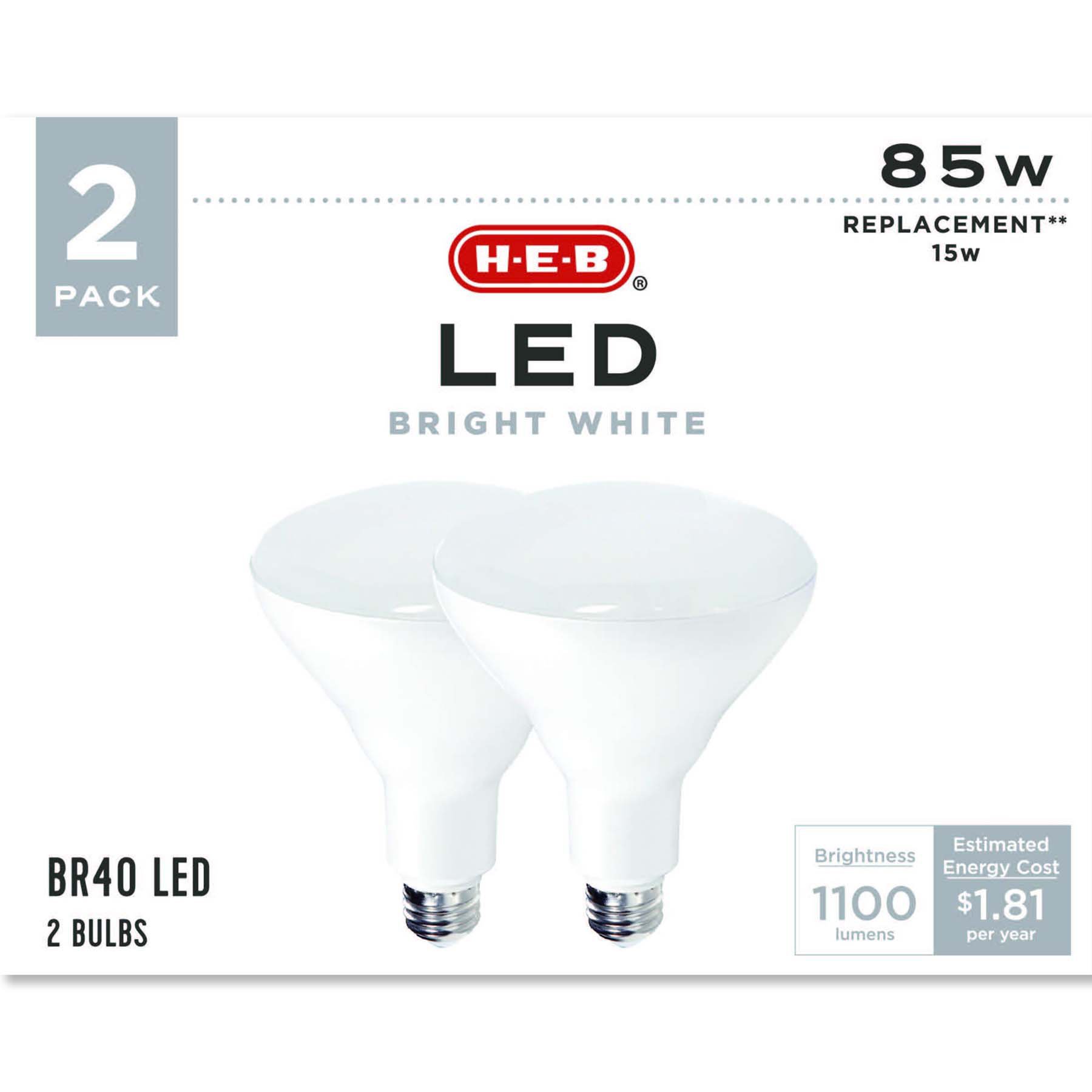 H-E-B BR40 85-Watt LED Light Bulbs - Bright White - Shop Light Bulbs At ...